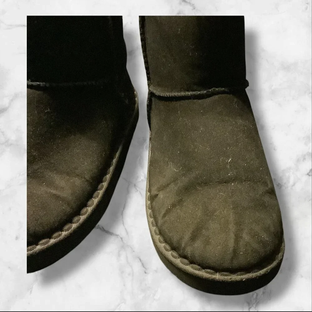 Fashion‎ Girls Black Fur Lined Winter Ankle Boots Slip On Size 35